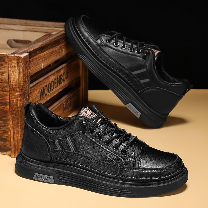 

2025 новая мужская обувь мягкая кожа повседневная кожаная обувь мужская мода универсальные туфли на одной педали мужская трендовая обувь белая обувь 39