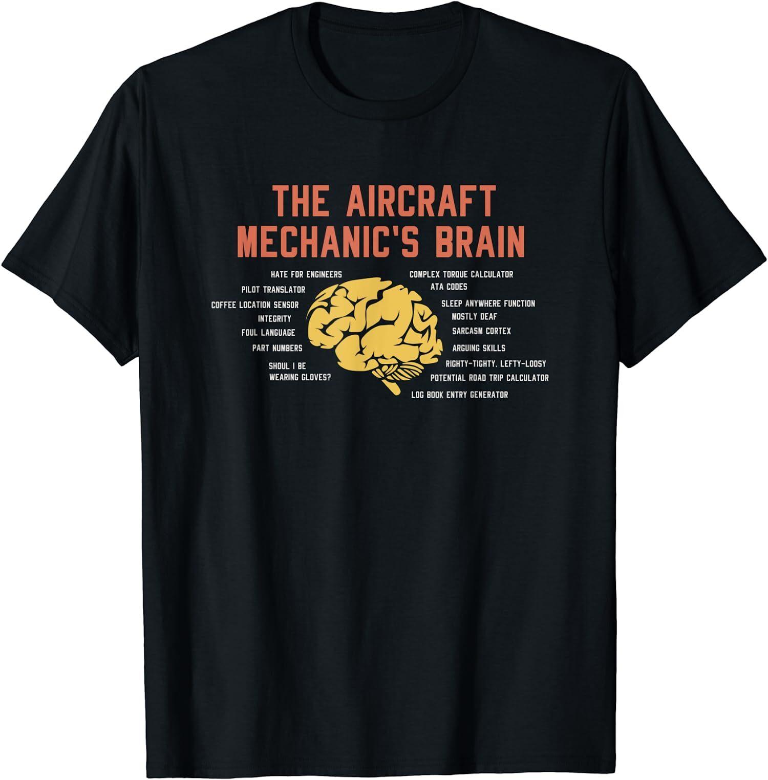 NEW LIMITED Aircraft Mechanics Brain - Airplane Aviation Helicopter Gift T-Shirt M