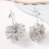 New The Same Medieval Style Metal High-end Design Cut-out Big Flower Heavy Work Branch Earrings Earrings