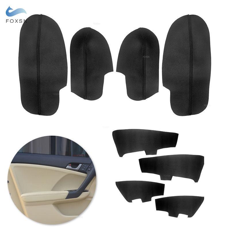 

4 шт., внутренняя дверная ручка, подлокотник, панель, защита из микрофибры, кожаный чехол, отделка для Honda Accord 2008 2009 2010 2011