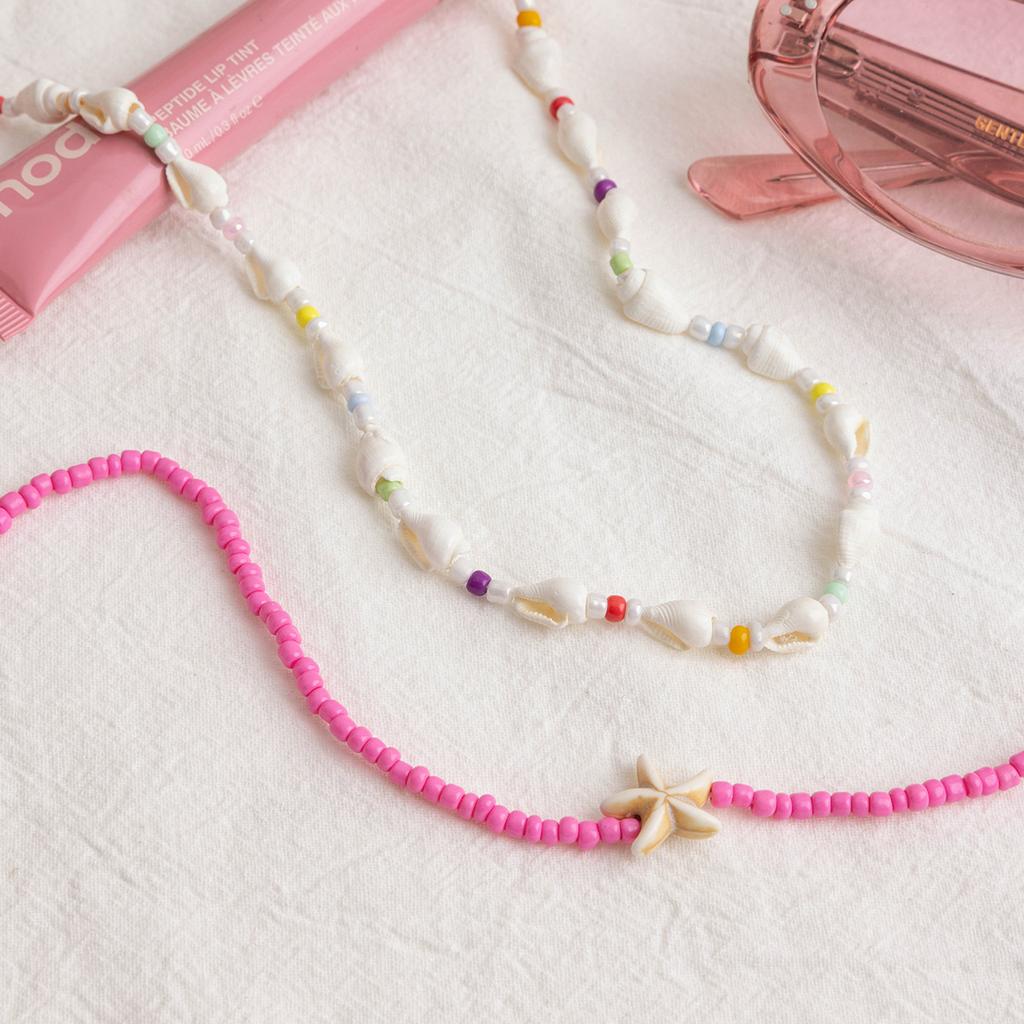 Summer Bohemian Layered Necklace With Seed Beads Animal Starfish Pendant Fashion Jewelry Accessories
