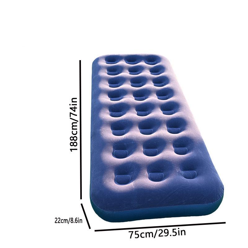 

Portable Home Camping Inflatable Mattress PVC Material Air Mattress Lazy Person Folding Inflatable Bed Thickened Flocking Mattress Small