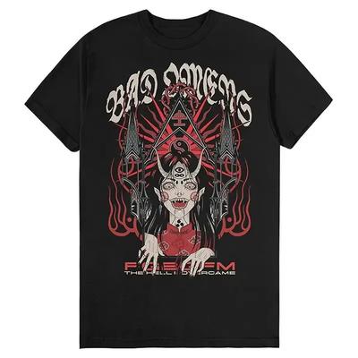 Bad Omens Band Metal Core Rock American Retro Casual Loose Print Men's and Women's Cotton Short-sleeved T-shirt Summer