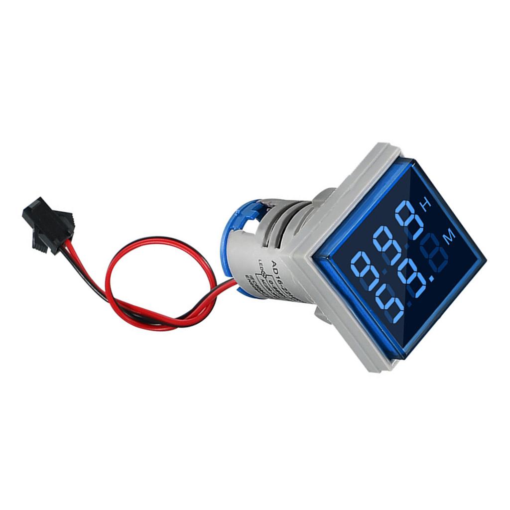 Dual Display Square Hour Meter Precision Timing LED High Brightness Counter Plastic for Power Communication & Machinery