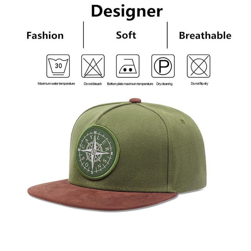 Men's Fashion Compass Button Duck Tongue Hat Outdoor Sports Duck Tongue Hat Embroidered  Women's Baseball Sun Hat