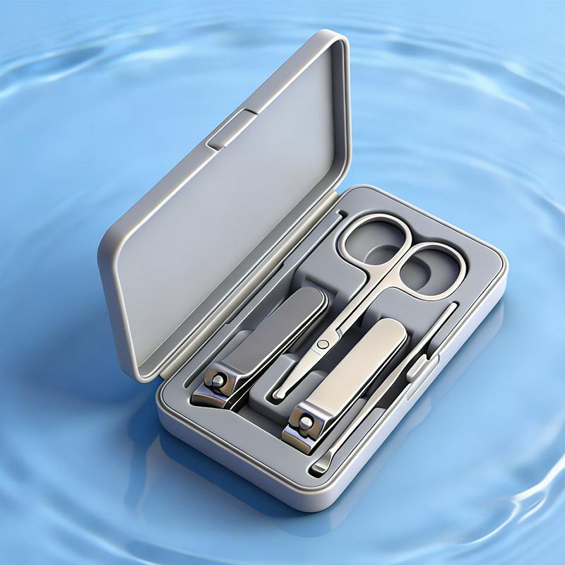 

Professional Premium 5Pcs ABS Magnetic Stainless Steel Manicure Pedicure Kit, Nail Clippers Eyebrow Razor Nail File Tools