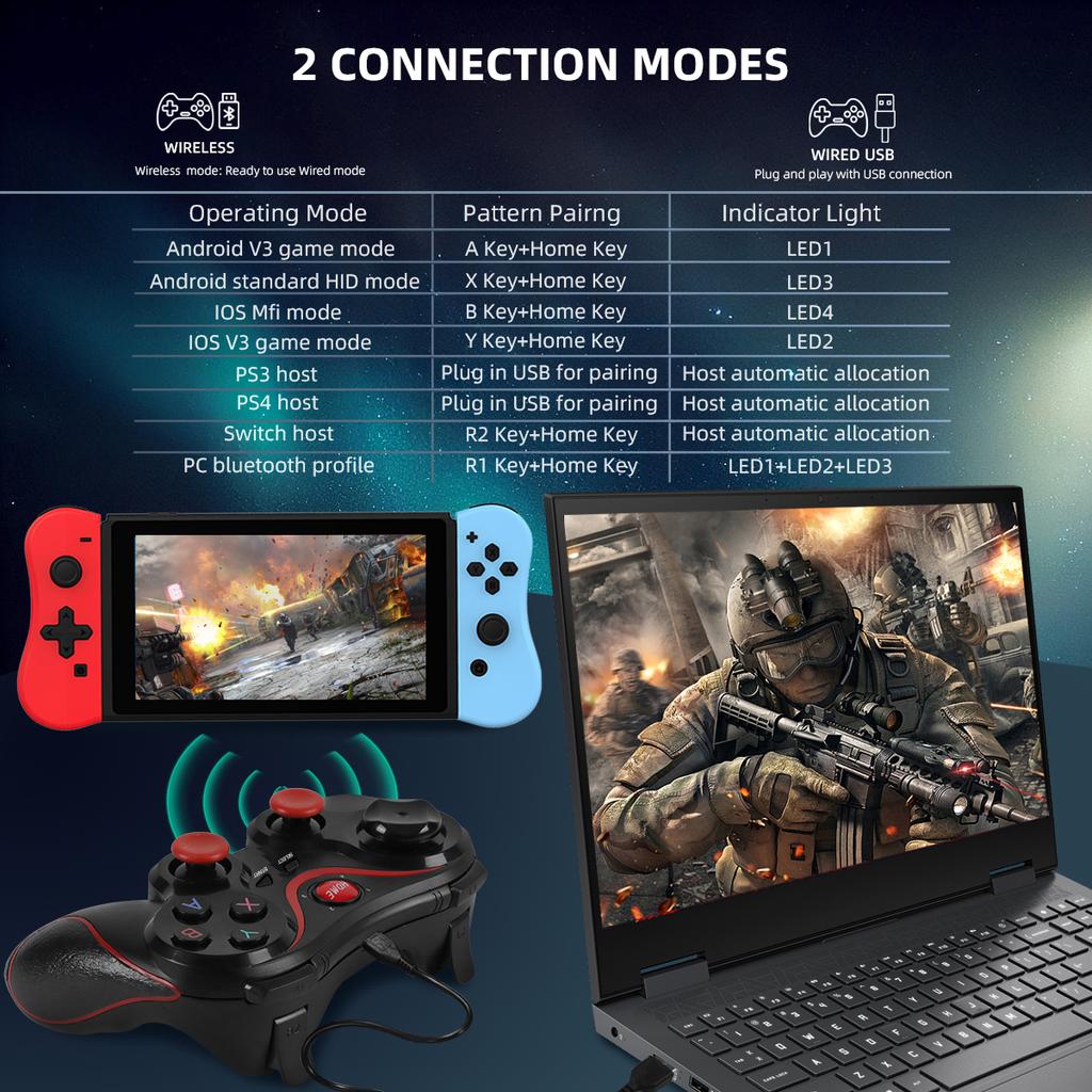 Wireless Bluetooth Controller for PC Mobile Phone TV BOX Computer Joystick for Tablet PC TV Gamepad Joypad Controller