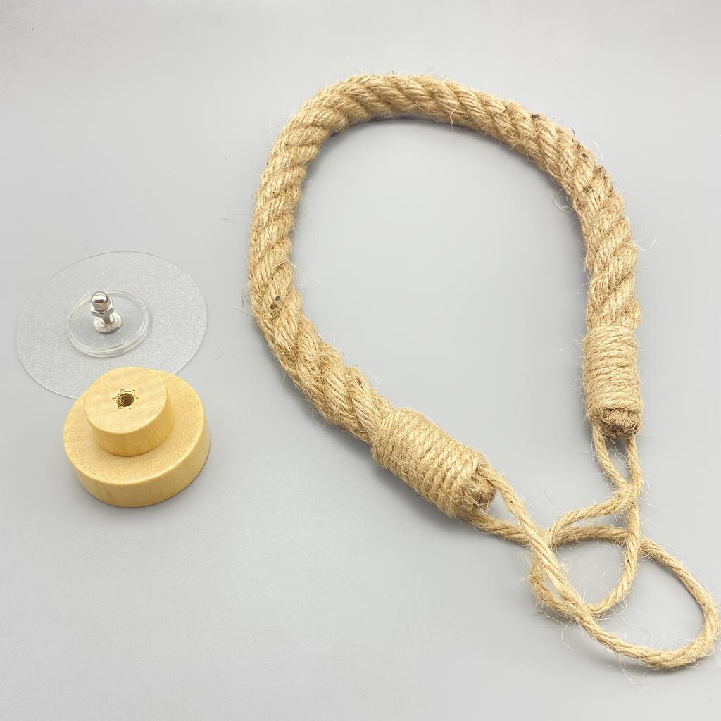 1 piece hand-woven hemp rope tissue holder, solid wood rope weaving, creative non-punching wall-mounted, household,