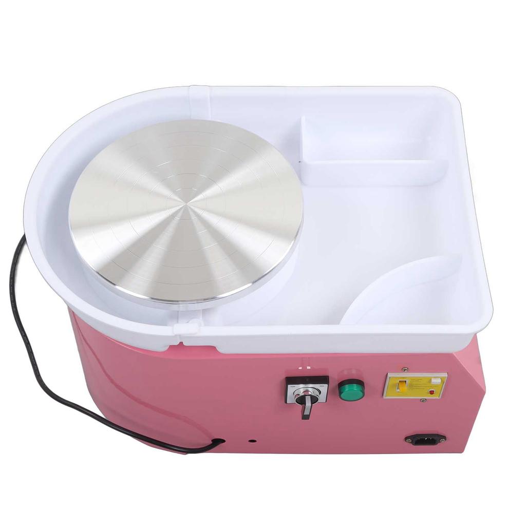 Pottery Wheel Machine Stepless Speed Change Brushless Removable Tray Low Noise 350W Pink Electric Pottery Wheel for