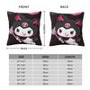 Black Kuromi Bat Skull Cartoon Square Pillow Cases Cushion Covers Funny Zippered Decor Pillowcase for Home 45x45cm