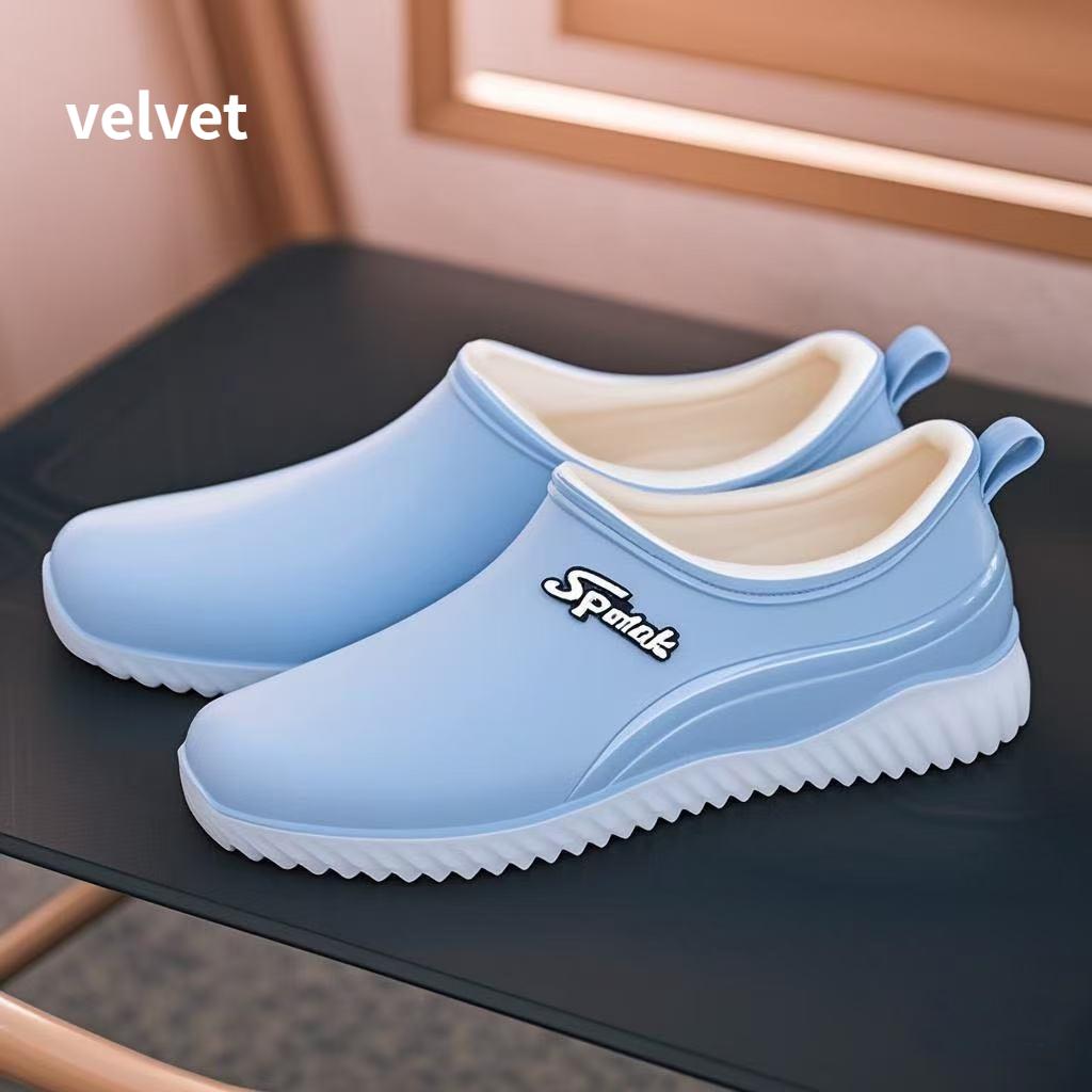 Chaussures de Pluie Mode Femme Marche Extérieure Antidérapantes Chaussures d'Eau Courtes Bottes d'Eau Bottes de Pluie Courtes Chaussures de Lavage de Voiture Chaussures Collées