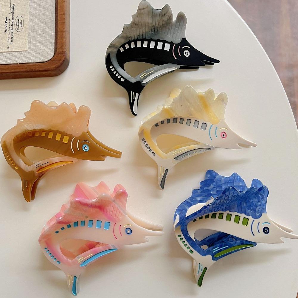 Sweet Tuna Hair Claw Korean Style Marine Organisms Shark Clip Acetate Ocean Tunny Hair Clip  Female
