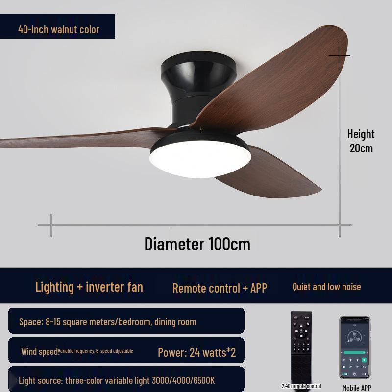 2025 Nordic Ceiling Fan Light: Variable Frequency, Compact Design, Suitable for Bedroom - Meets Japanese & American Standards