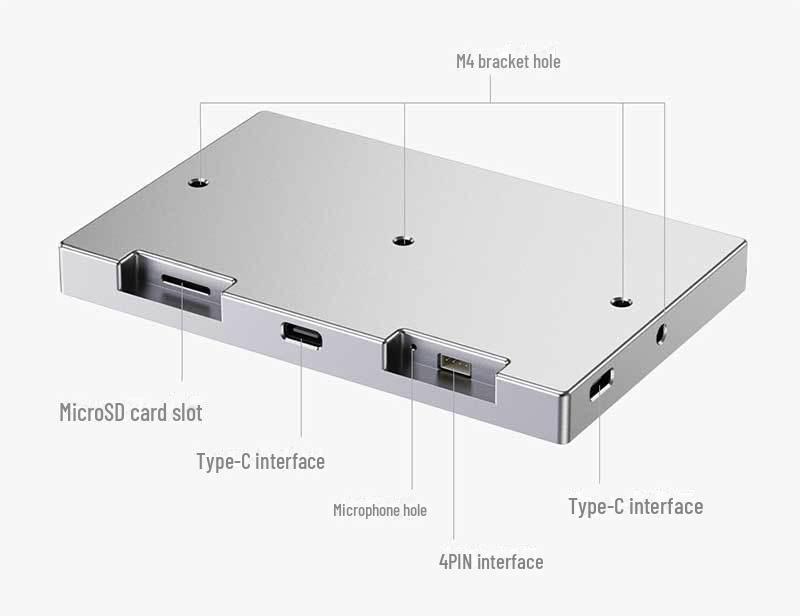 8-Zoll RGB LCD USB Unterbildschirm mit Tonaufnahme, 1280x800 Auflösung