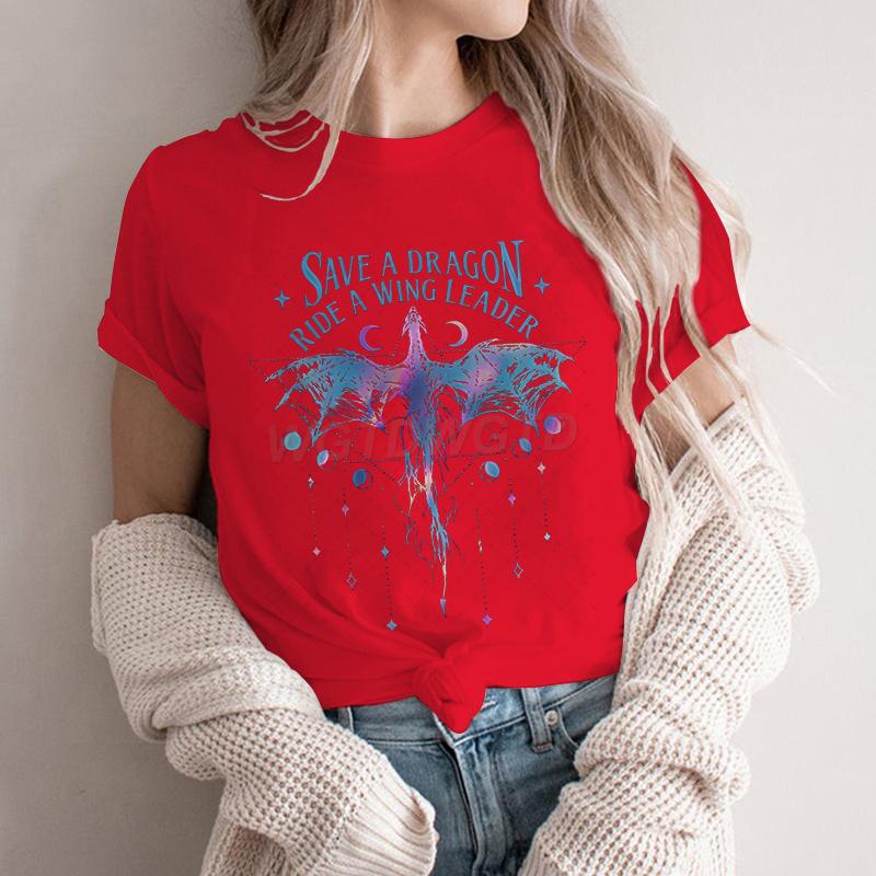 New Spring Onyx Storm Tshirt Women Short Sleeve Save A Dragon Ride A Wing Leader Basic Shirt Vintage Dragon Fashion Tshirt