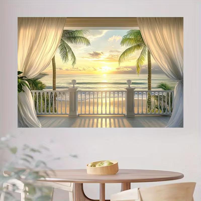 2D Vintage Efeu Wand Hintergrund, Landhaus Fenster mit Blumen Party Hintergrund