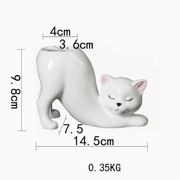 

Cartoon Cat Tail Ceramic Planter Cute Animal Shaped Pot For Succulents Cactus Mini Flower Container Home Garden Balcony Decor белый