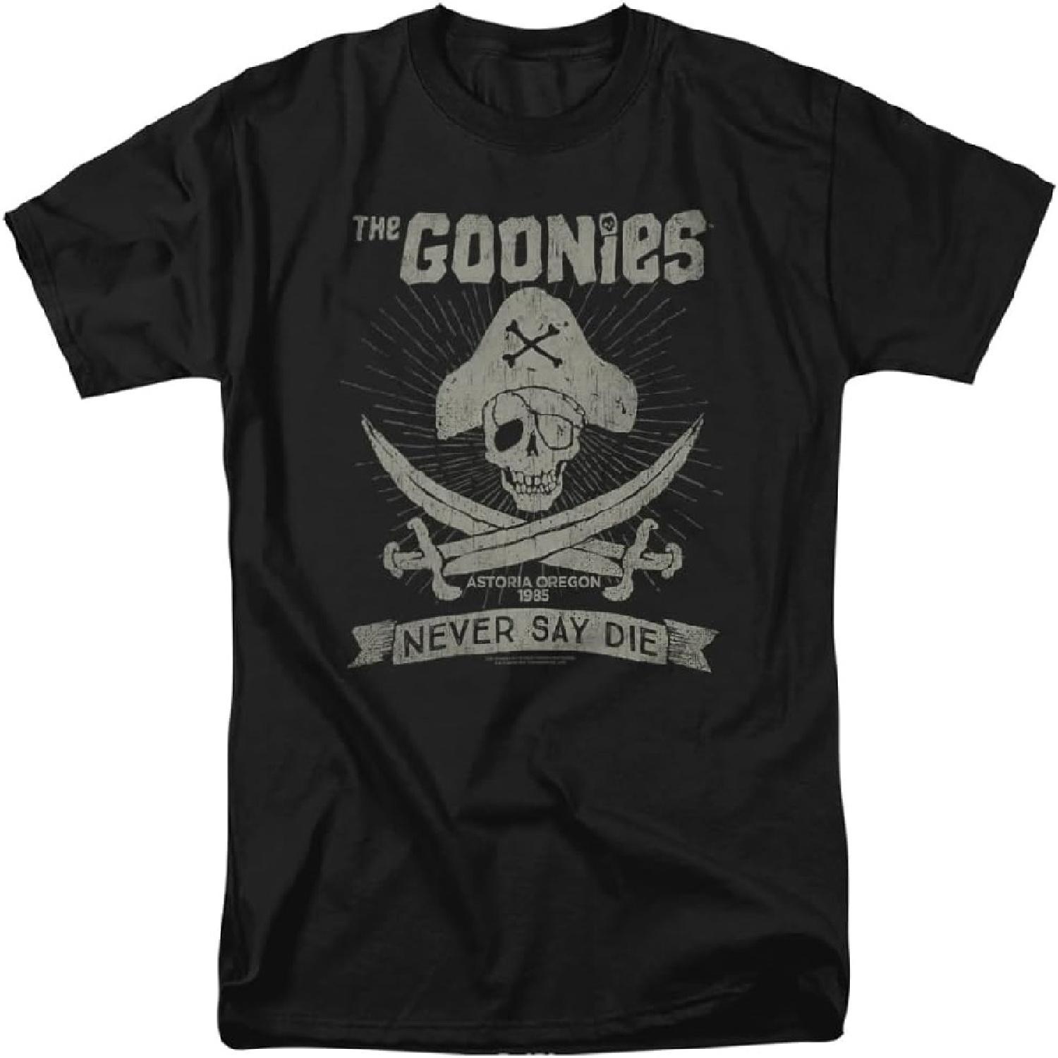 Popfunk Goonies Never Say Die Unisex Adult T-Shirt Black S