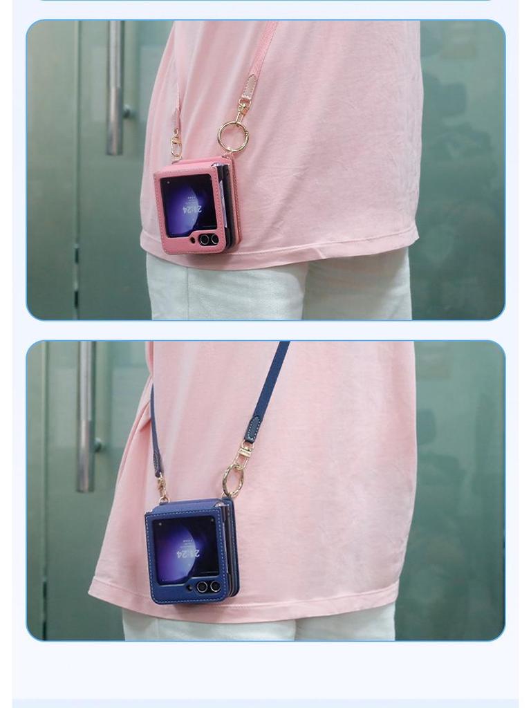Samsung Z Flip 5 & Huawei Pocket 2 Multi-Functional Crossbody Phone Case with Card Slot