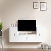 3 Piece TV Cabinet Set White Particleboard