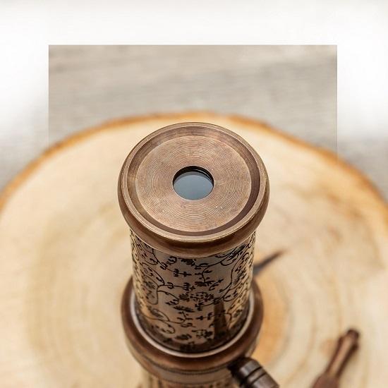 Brass Kaleidoscope 13.97 Cm Engraved Floral Design, Steampunk Brass Decor, Nautical Optical Collectible, Unique Retro Art Gift