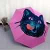 1pc Cat Face PrintAutomatic Open/close, All-Season Portable Folding Umbrella for Friends, Travel, Everyday, Events - Compact Parasol, Outdoo