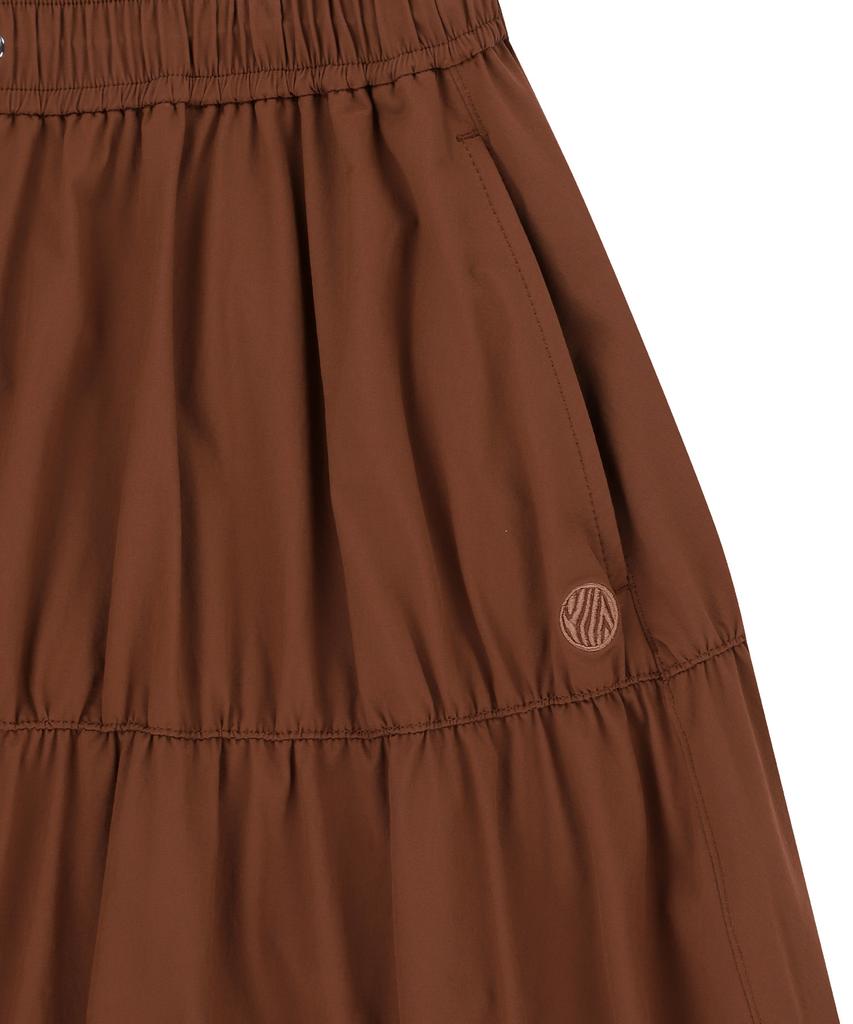 Off Grid Og Woven Stretch Shirred Long Skirt - Brick