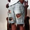 Sommer zerrissene Herrenshorts gerade locker Bettlerloch Jeansshorts High Street Hip Hop Herrenshorts Jeans