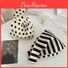Handmade Wide Striped New Yogodlns Knitted Handbag Minimalist Korean Women Mini Knot Wrist Bag Tote Bag Student Reusable Shopping Bags