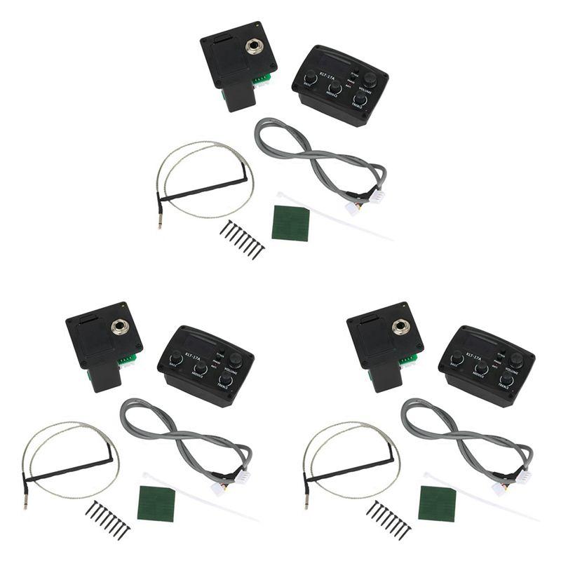 

Classy-3X KLT-17A Acoustic Guitar EQ Preamp With Digital Procedding Tuner 3 Band EQ Equalizer With Tuner Guitar Pickup чёрный