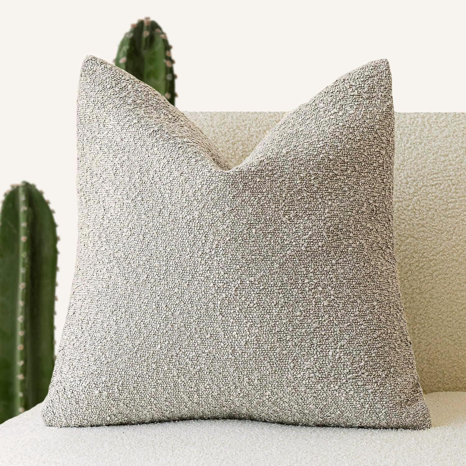 

High Quality Thick Lamb Fleece Teddy Boucle Solid Color Sofa Pillowcase Plush Cushion Cover Decorative Pillow Cases 45*45cm світло-сірий колір