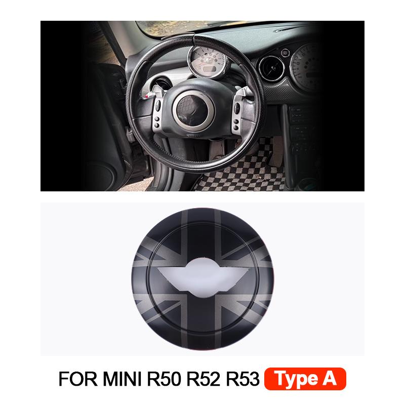 1PCS Car Steering Wheel Center Panel Car Sticker Night Jack For MINI Cooper R50 R52 R53 For Mini Cooper Interior Accessories