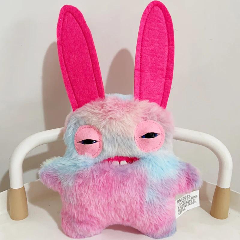 22cm Cartoon Funny Ugly The Block Monster Plushies Rainbow Crazy Rabbit Monster With Tooth Stuffed Monster Peluche Xmas Gifts