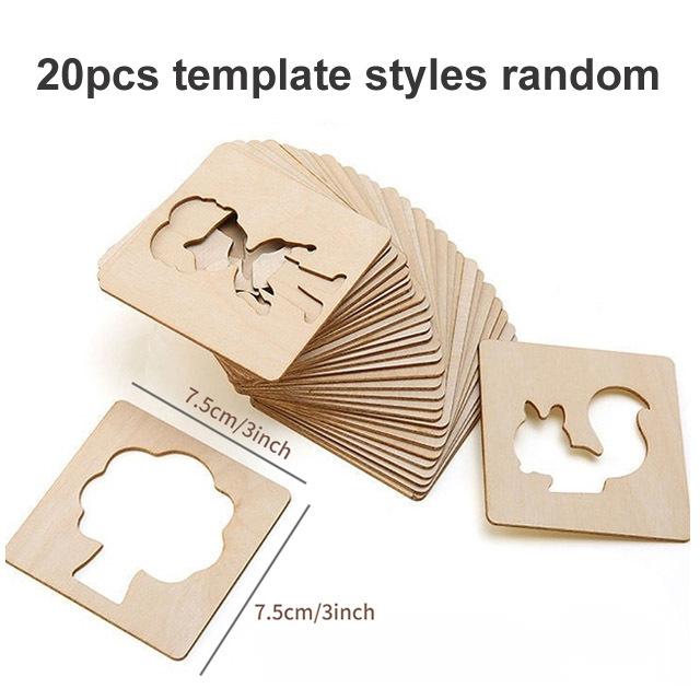 

Kids Montessori Drawing Toys 20/32Pcs DIY Painting Stencils Template Wooden Craft Puzzle Toys Education Toys for Children