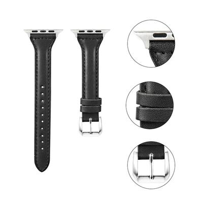 Schmales Lederarmband für Apple Watch Armband 44mm 40mm 41mm 42mm 38mm 49mm 44 mm Armband apple watch 8 45mm Bänder Ultra 9 7 se 3 4 6