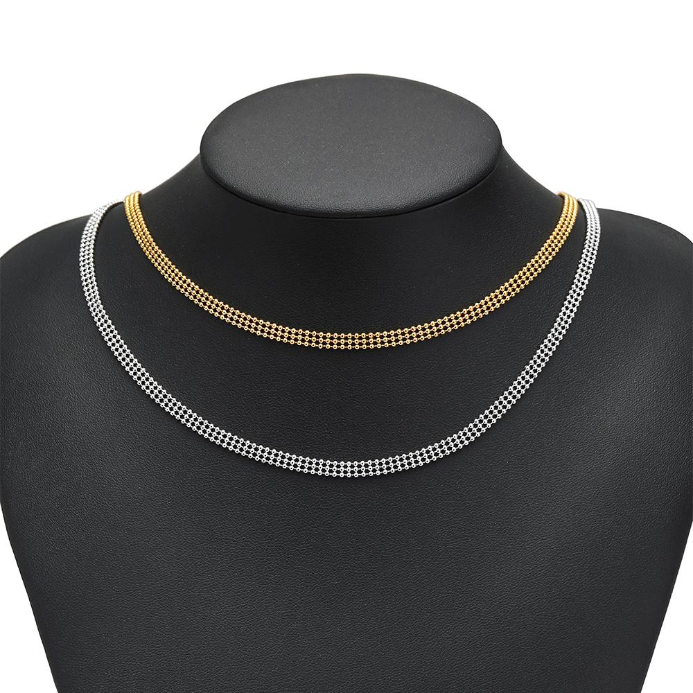 1 Meter Edelstahl Goldfarbe Dreilagige Perlenketten Halsketten mit Perlen Schmuckzubehör Armbänder DIY Schmuckherstellung Zubehör