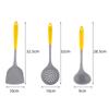 3Pcs/Set Heat Resistant Kitchenware Food Grade Silicone Kitchen Accessories Soup Ladle Spatula Draining Spoon Non-Stick Utensils