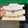 Gold Plated Gourd Bracelet With Geometric Design For Fashionable Women
