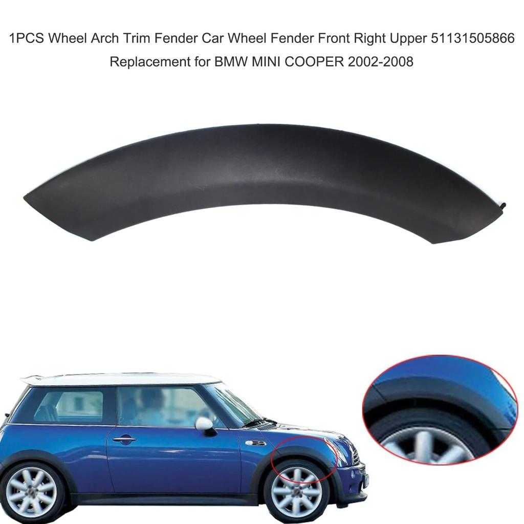 1PCS Wheel Arch Trim Fender Car Wheel Fender Front Left Upper 51131505867 Replacement for BMW MINI COOPER 2002-2008