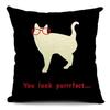 Cute Cartoon Cat Cushion Cover Cat Cotton Linen Pillow Case Sofa Decorative Pillowcase Home Accessories Animal Pillow Cover