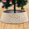 Vertical Diamond Pattern Plush Knitted Christmas Tree Skirt - Holiday Decor & Gifts
