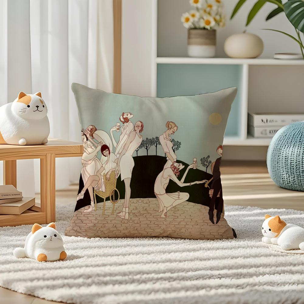 Strange Stories Pillow Case Silky Elegant Comfort Sofa Bed Invisible Zipper