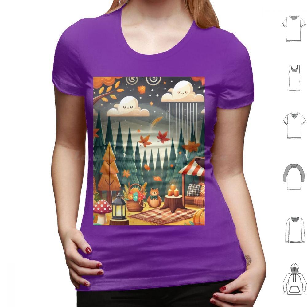 Enchanted Autumn Forest T Shirt Men Women Kids 6xl Autumn Fall Forest Enchanted Whimsical Seasonal Leaves Nature Cozy Cute