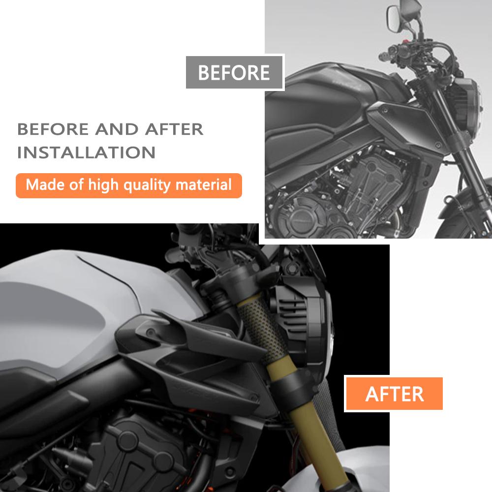 For Motorcycle Wing Let Front Spoiler Stabilizer For Honda CB650R 2018-2022 2023 Decorative Side Fairing Winglet Air Deflector