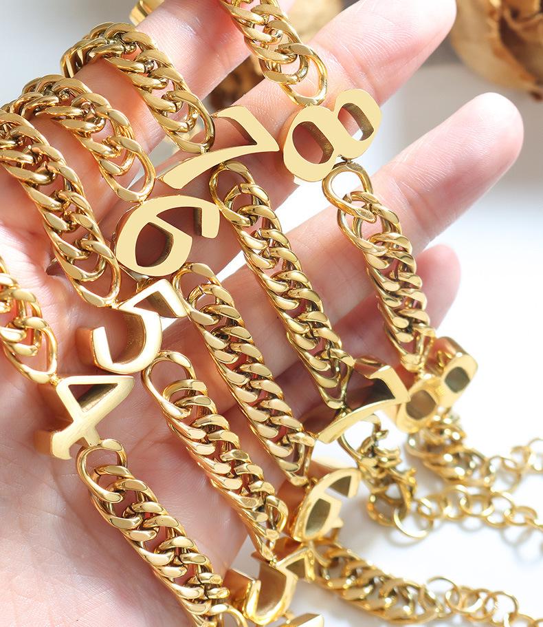 European-American Hip Hop Cuban Link Bracelet - 18K Gold-Plated Titanium Steel, Trendy Statement Jewelry