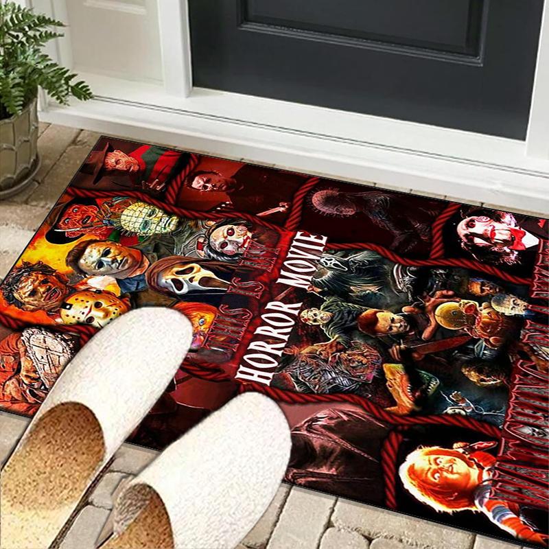 Horror Movie Characters Collage Office Rug Chair Mat, Game Carpet, Suitable for Front Door, Bedroom, Living Room, Desk, Holiday Gift