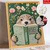 DIY 3D Pearl Diamond Painting Art Set Home Decor Cute Animal Reading Book Floral Art Set Wall Art