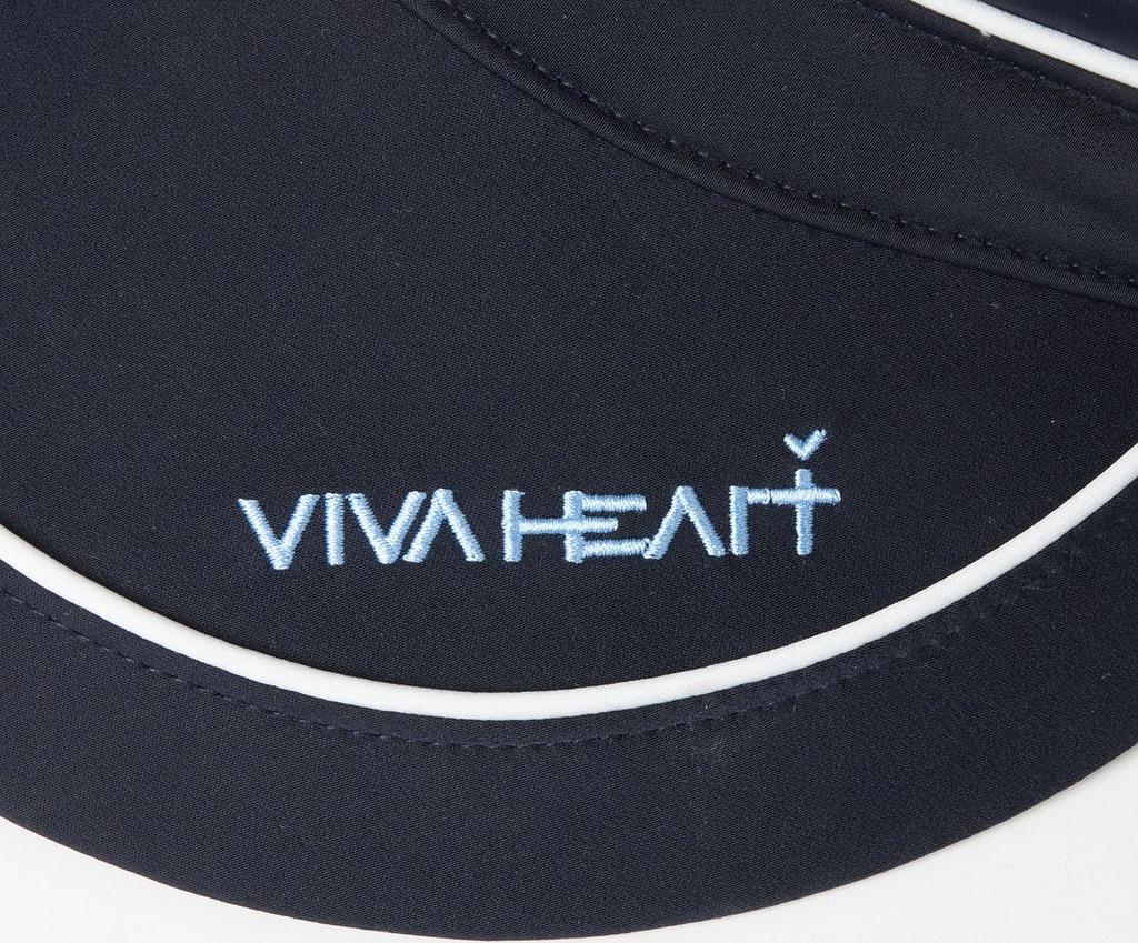 [Viva Heart] Women's Golf Hat, Patterned Ribbon Sun Visor, Adjustable Size, Navy