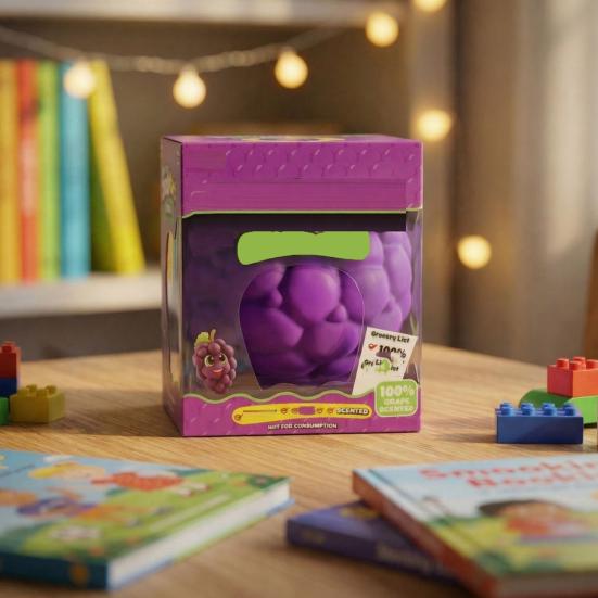 Large Grape Stress Relief Toy, Slow Rebound Fake Purple Grape Squeeze Toy, Hand Relaxation Stress Ball Fidget Toy for Kids Adults