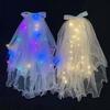 Light Up Hair Accessories Adjustable Floral Wreath Headband Glowing Princess Veil Comfortable Wedding Party Veil For Weddings